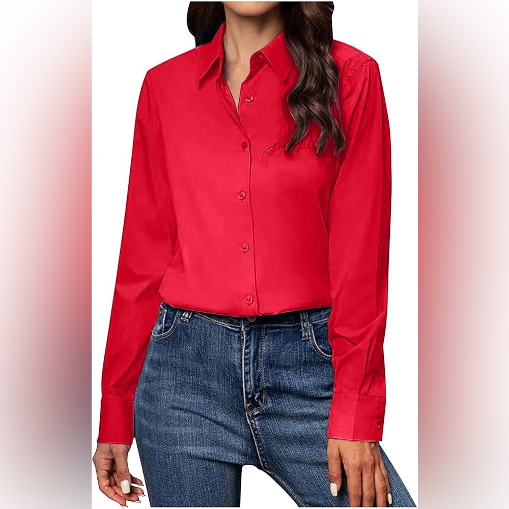 Worthington women's Red Button-Up Shirt - size: S